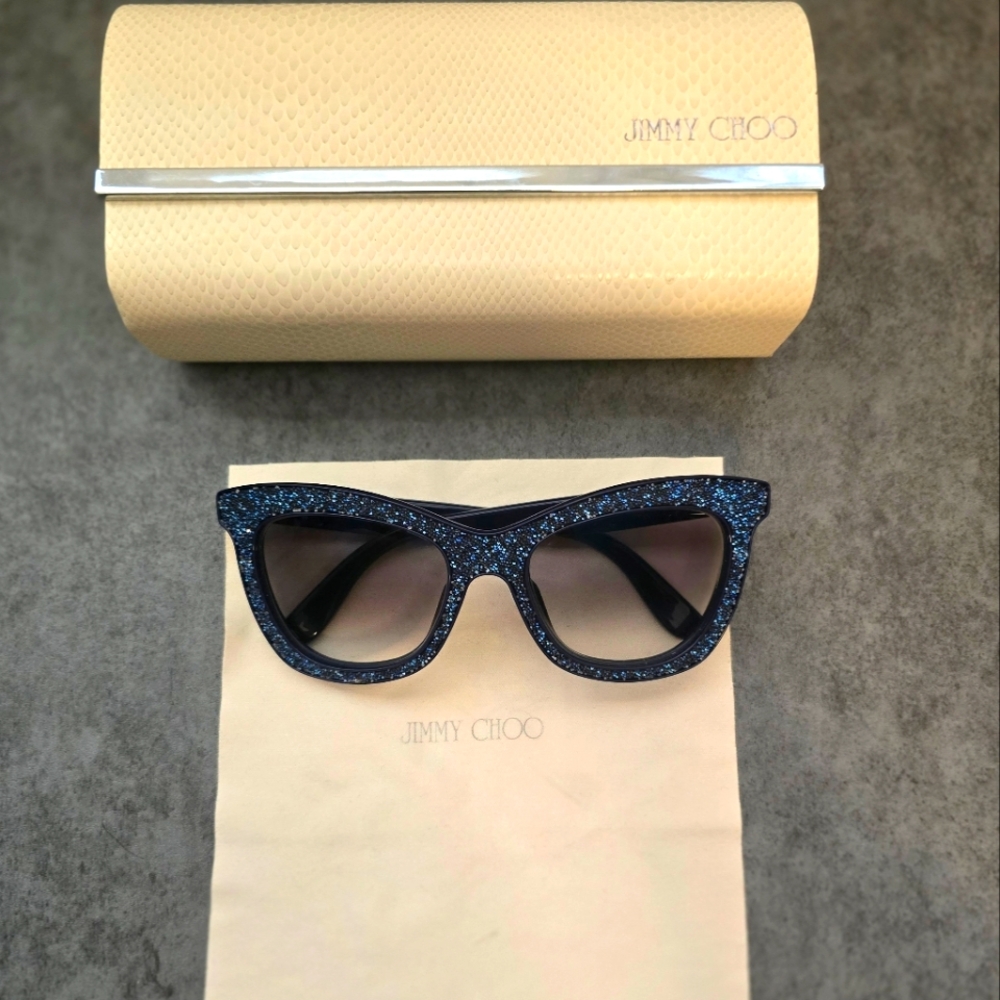 Jimmy Choo Flash/S Navy Dark Blue Glitter Glasses